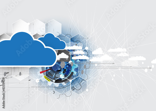 Integration technology with nature, sky. Best ideas for Business