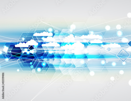 Integration technology with nature, sky. Best ideas for Business