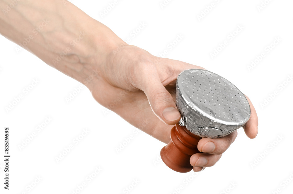 man holding a clay bowl with tobacco covered with a foil man holding a clay bowl with tobacco covered with a foil