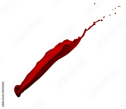 isolated splash of blood with clipping path