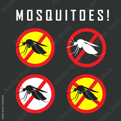 the mosquitoes stop sign - vector image of a mosquito 