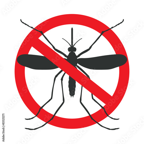 the mosquitoes stop sign - vector image of funny of a mosquito i © Deno
