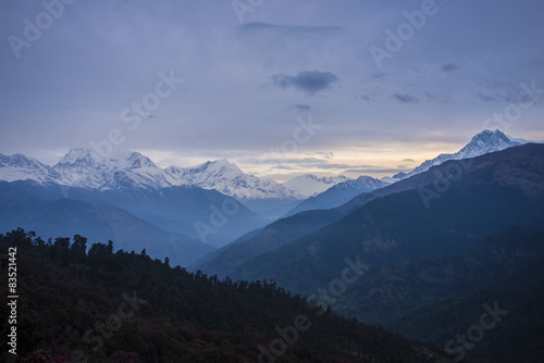 Annapurna range snow mountain