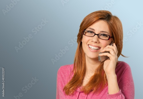 Glasses, Women, Mobile Phone.