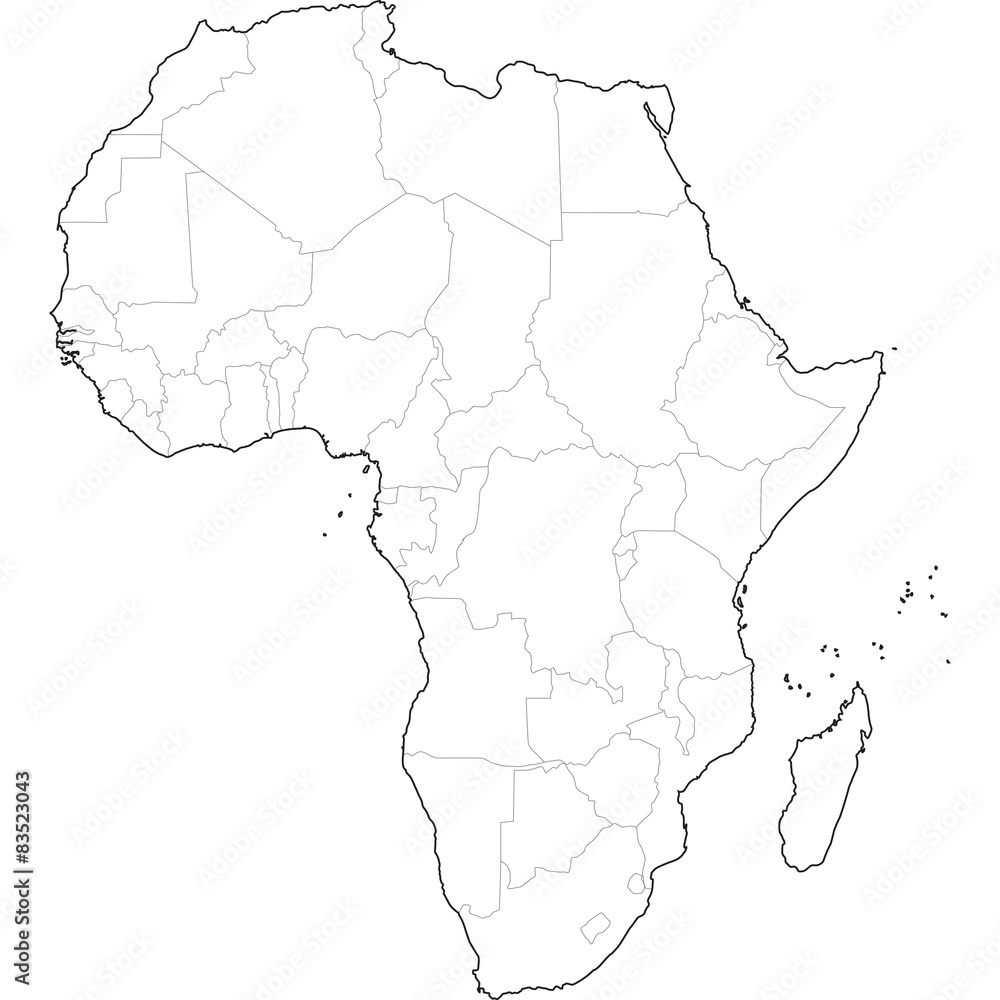 Obraz premium Illustration of African map on white background