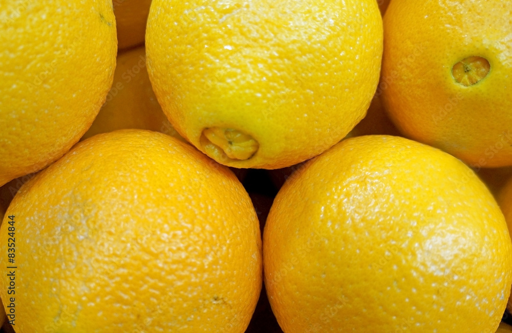 Close up of lemons In Market Close up of lemons In Market