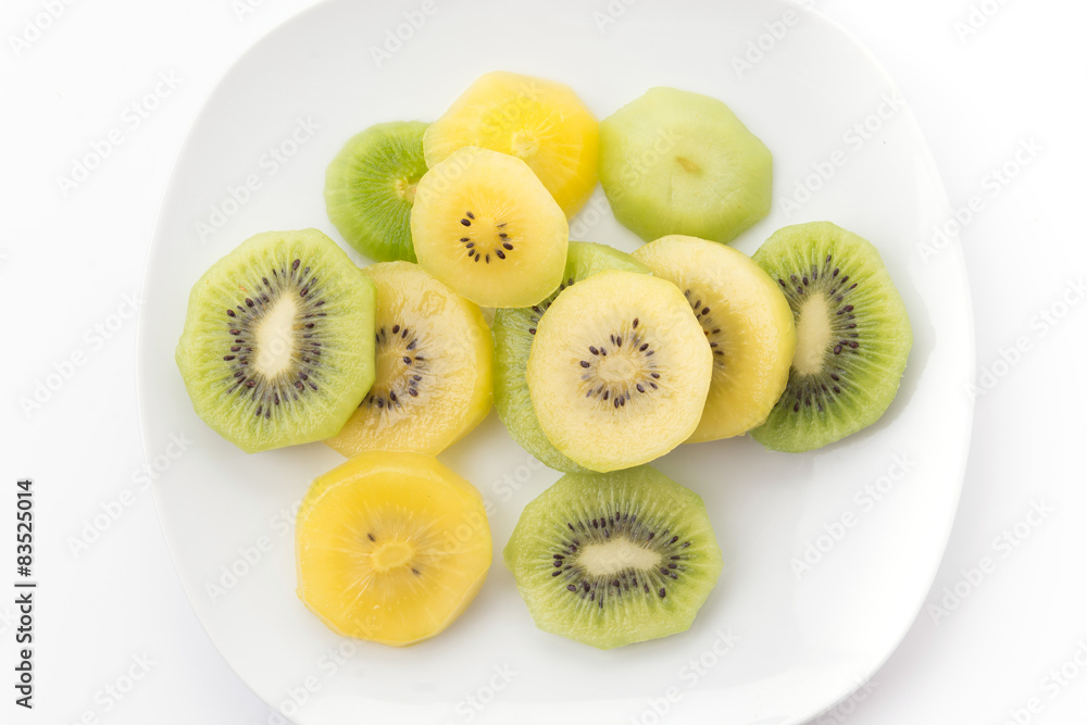Kiwi and Golden Kiwi fruit isolated on white background Kiwi and Golden Kiwi fruit isolated on white background