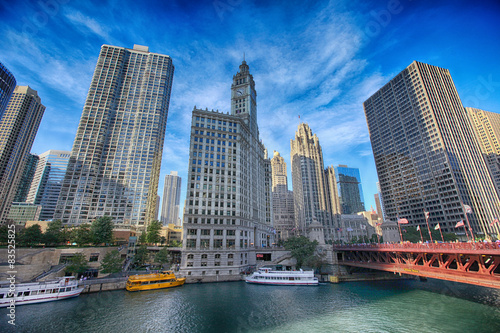 USA, Illinois, Chicago City, View of skyscrapers photo