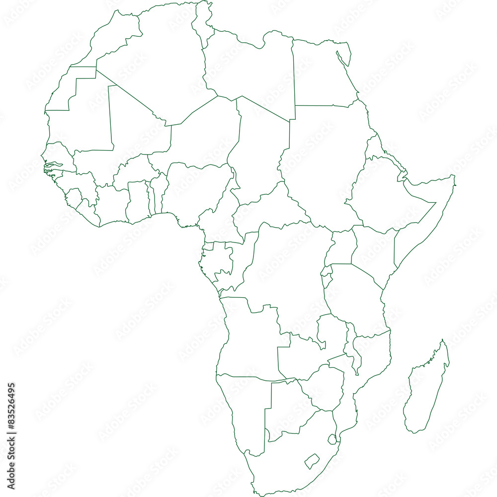 Fototapeta premium African map on white background