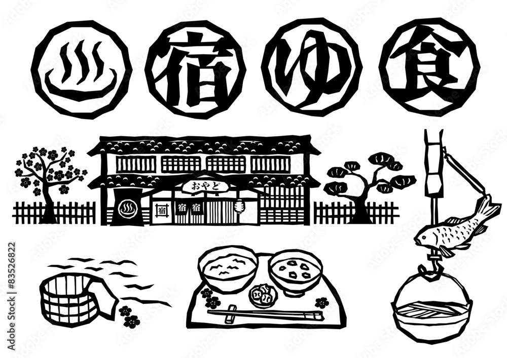 Fototapeta premium 宿切絵