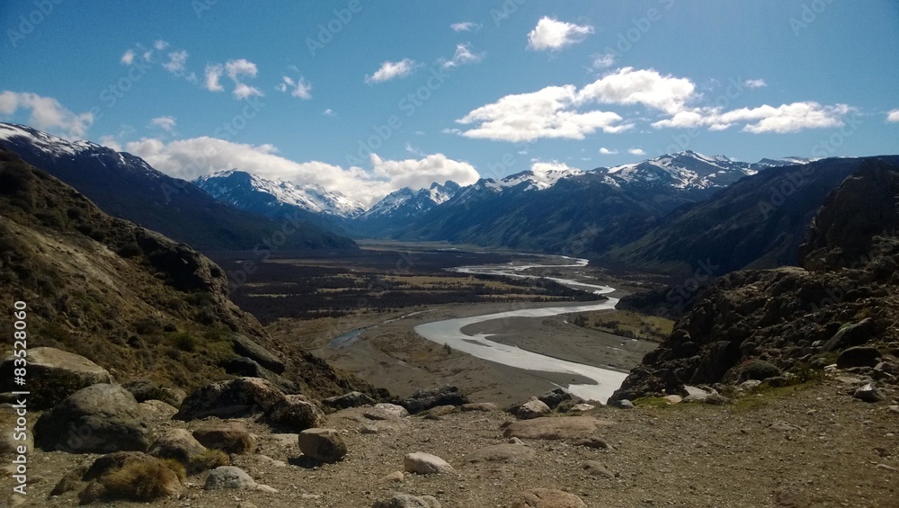 Argentina Santa Cruz Patagonia El Chalten Winding river Stock