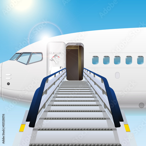 Loading ramp with airplane