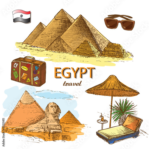 Egypt hand drawn collection