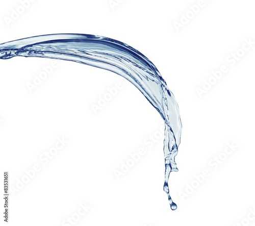 blue water splash with clipping path