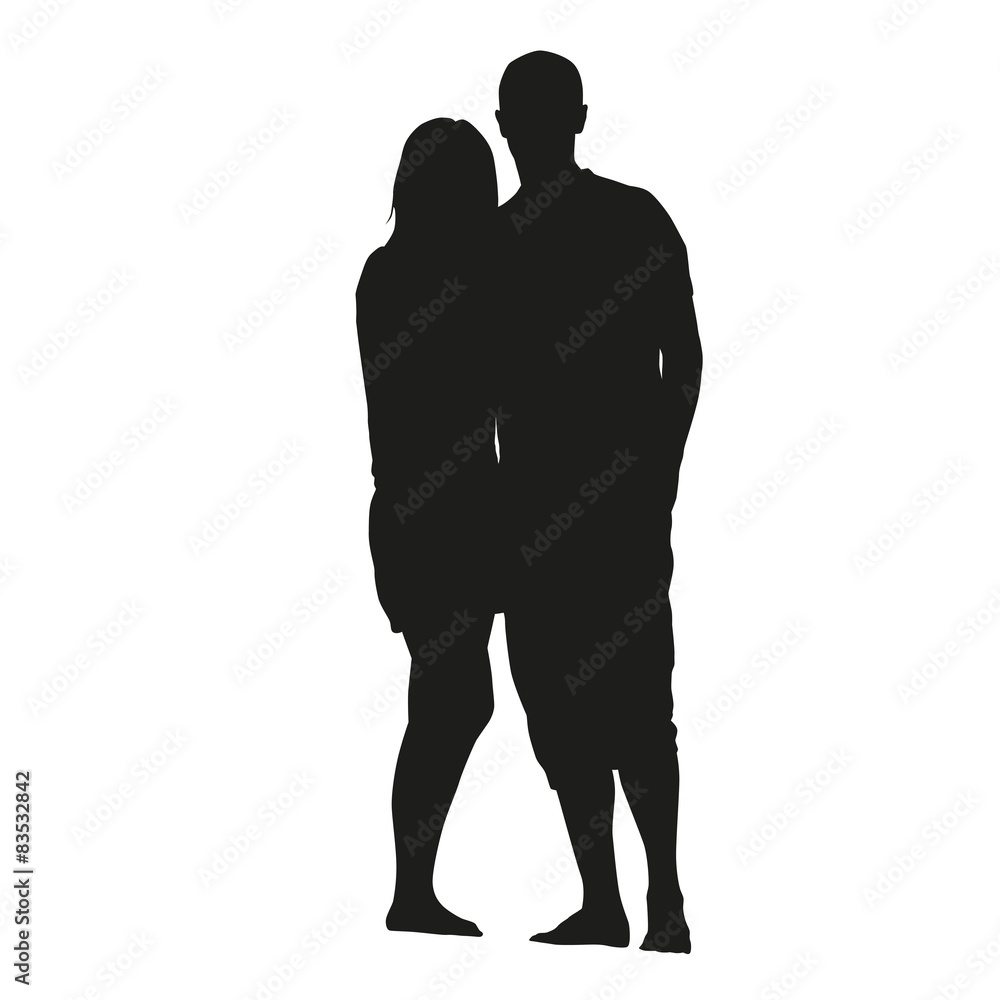 Romantic couple. Vector silhouette Romantic couple. Vector silhouette