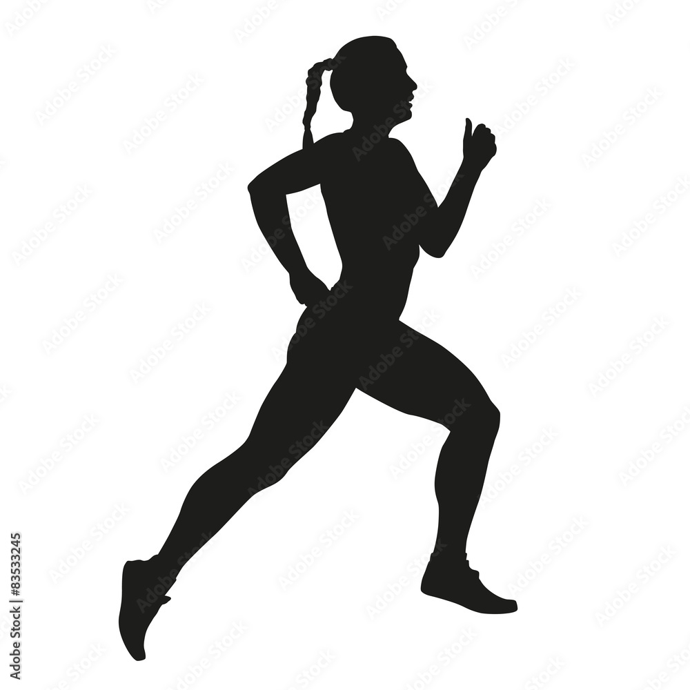 Vector running woman silhouette