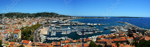 France, Cannes, Panoramic view of harbor #83534670