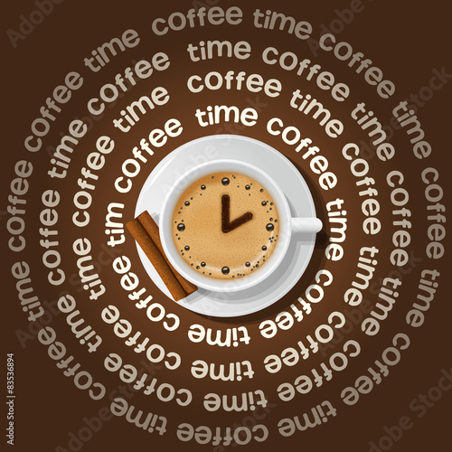 cup of clock in cappuccino
