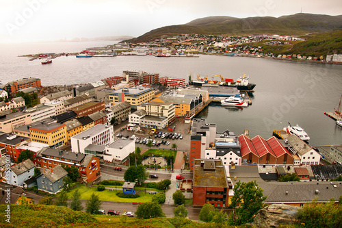 Norway, Hammerfest, View of village photo