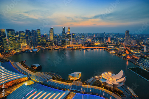 Photography Singapore Skyline and view of Marina Bay