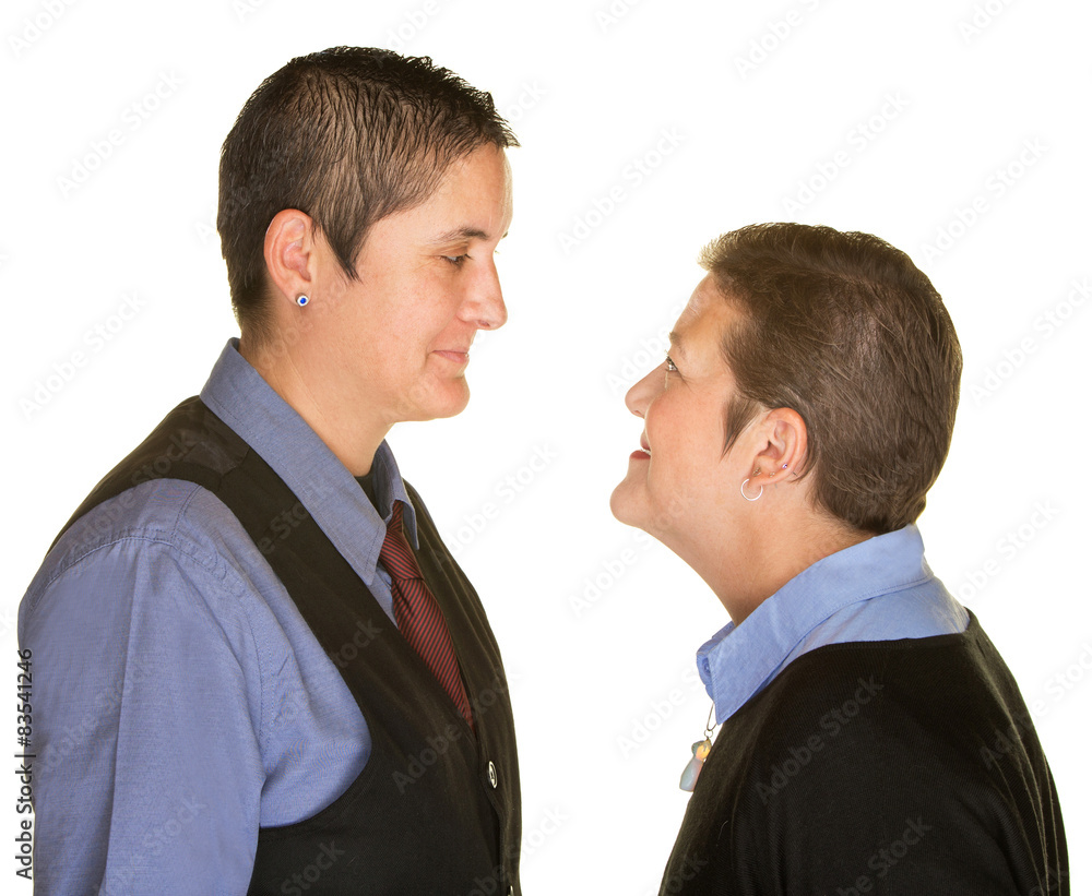 Boyish Couple Staring at Each Other Boyish Couple Staring at Each Other