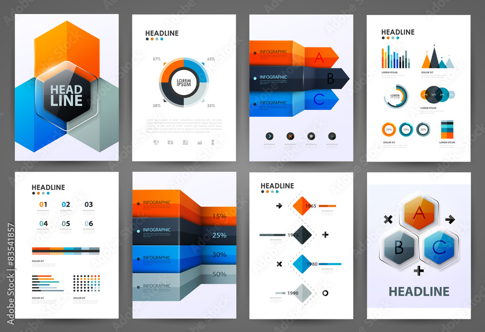 Set of infographic design templates. Brochure design. 