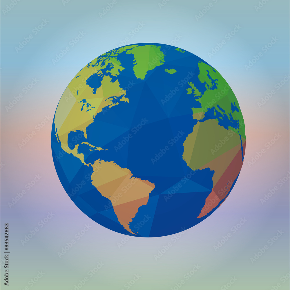 Fototapeta premium Map of the world on blur background