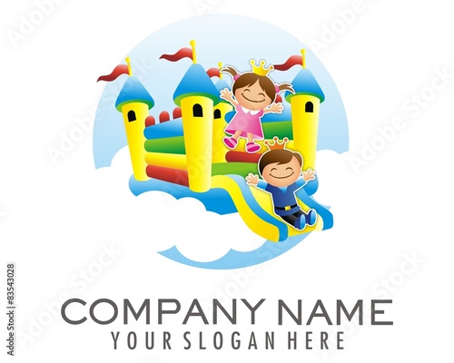 baloon castle playground logo image vector