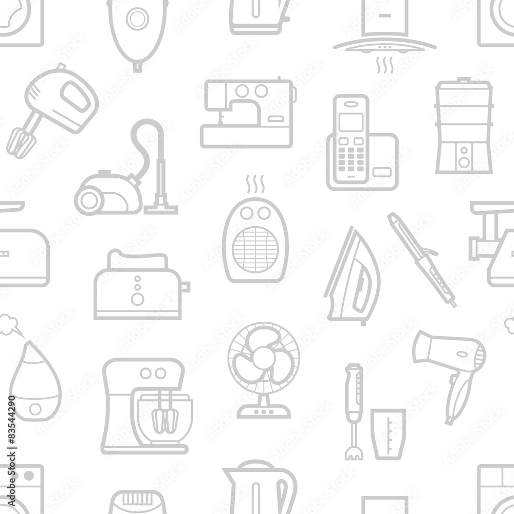 Seamless pattern of home appliances icons Seamless pattern of home appliances icons