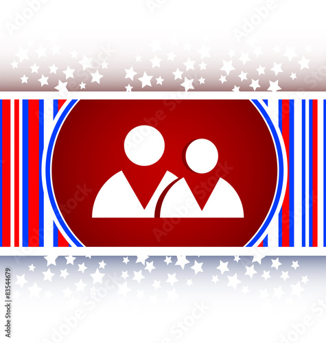 icon button with office people inside, isolated on white
