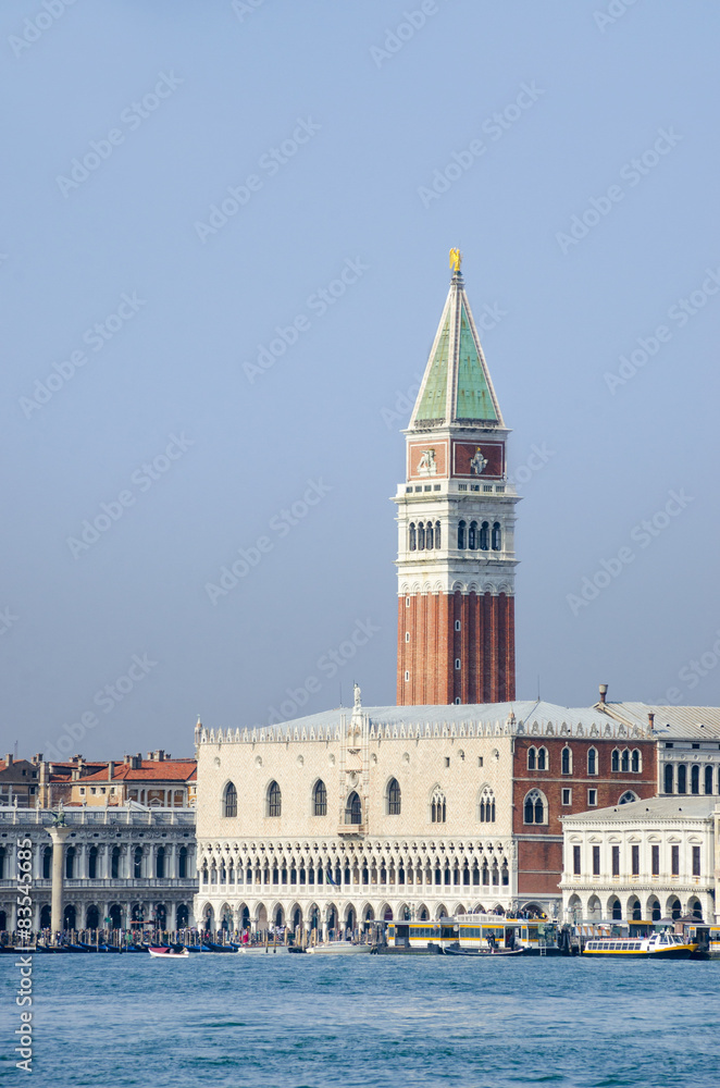 San Marco, Doge's Palace and Campanile tower in Venice, Italy