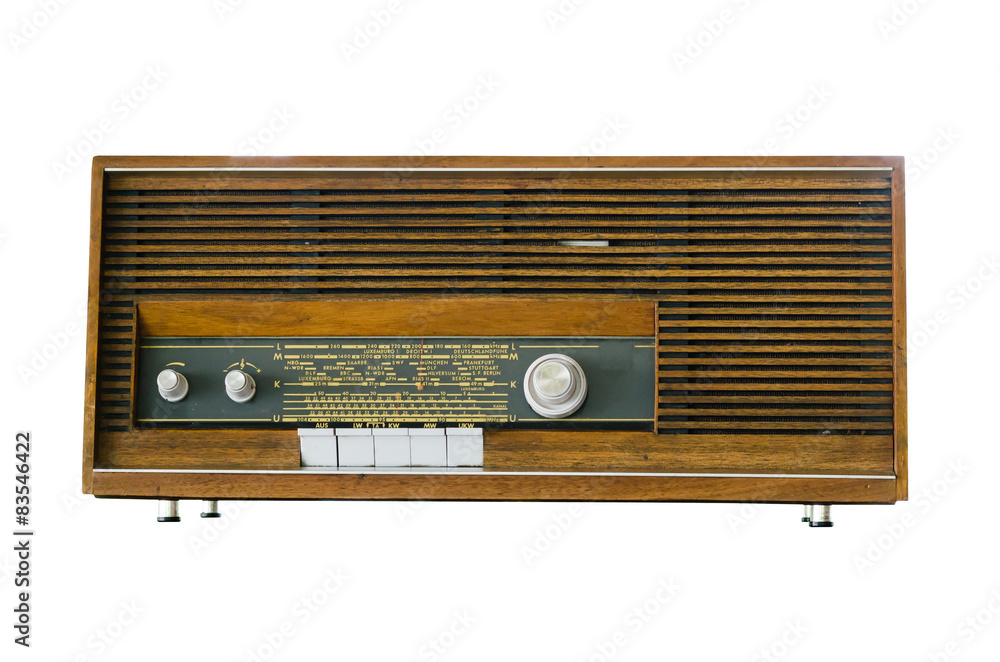 old radio isolated and white background old radio isolated and white background