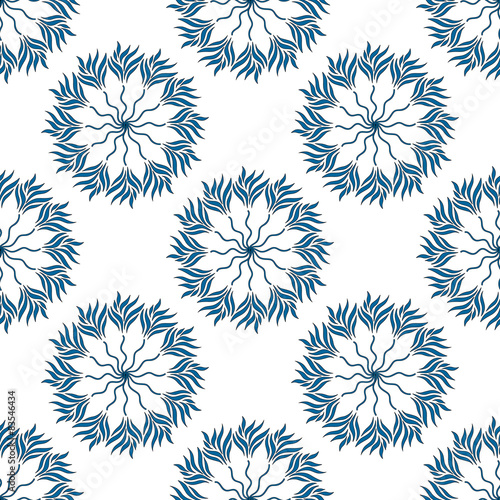 seamless pattern of green leaves on a white background.