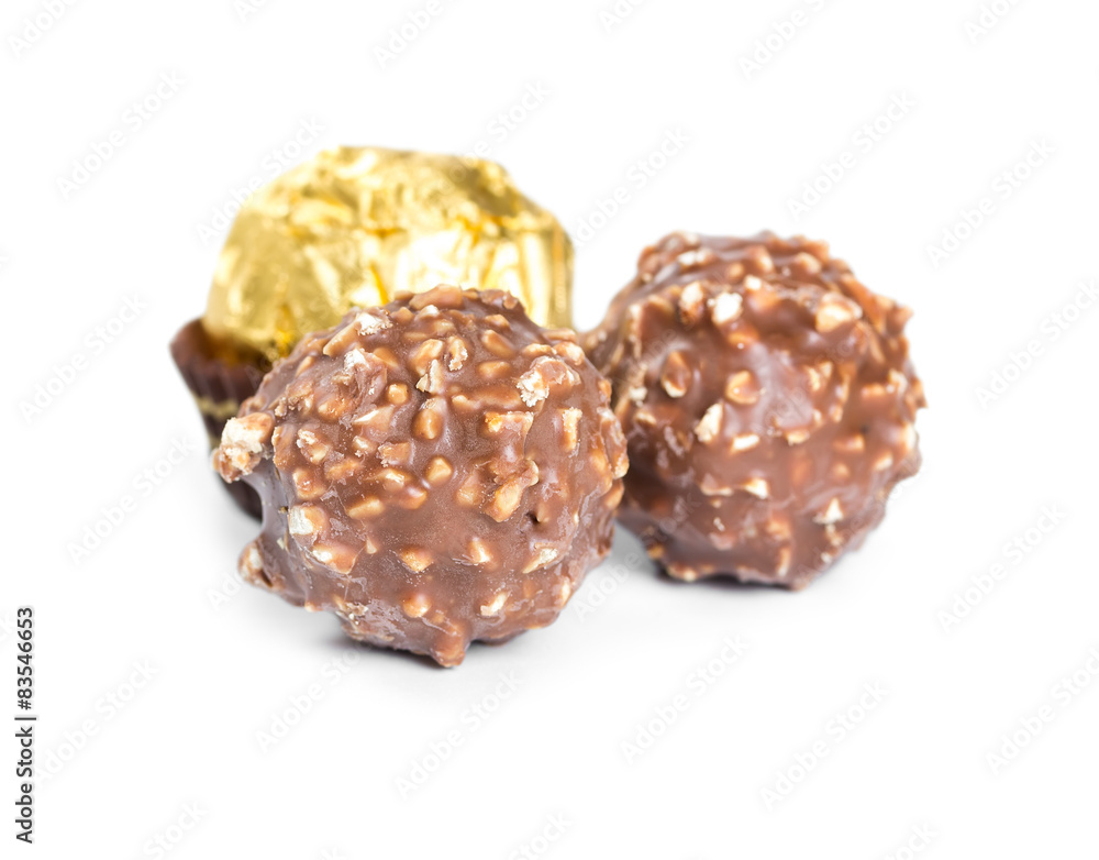 Chocolate candies in form of balls Chocolate candies in form of balls