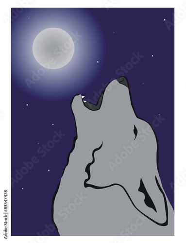 lobo aullando a la luna