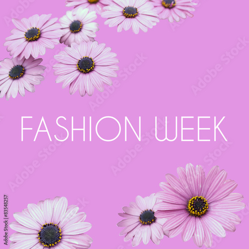background with flowers Fashion Week. stock vector