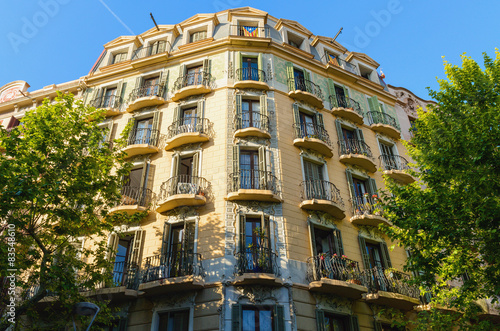 Photography Facade of typical residential building in  Eixample district