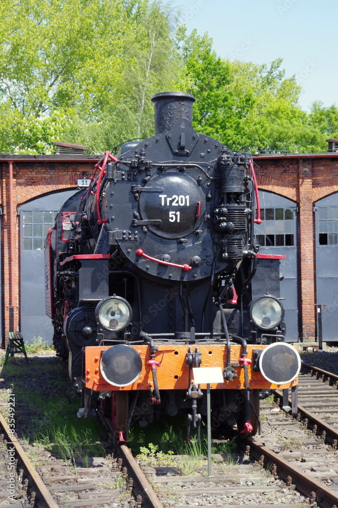 Naklejka premium zabytkowa lokomotywa parowa