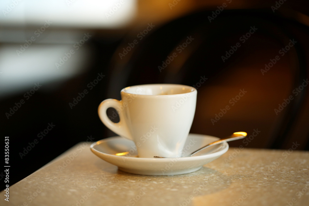 Cup of coffee on table in cafe Cup of coffee on table in cafe