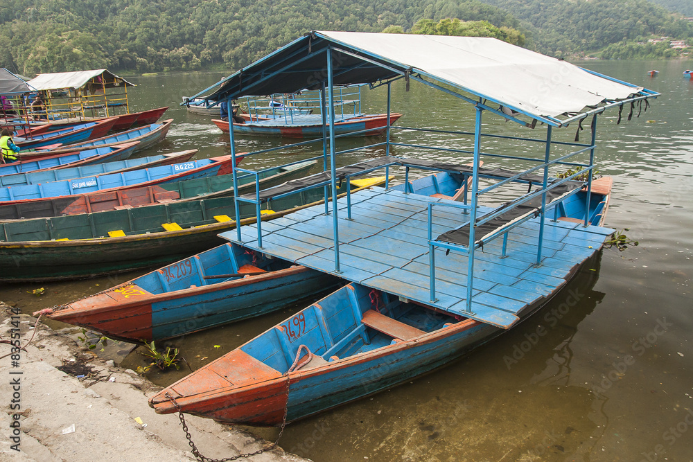 view of the lake in Pokhara