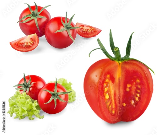 Tomato, market, closeup.