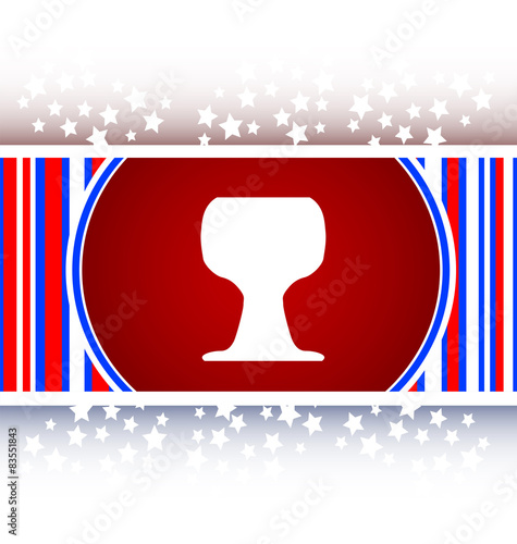 Coffee or tea cup icon, web button isolated