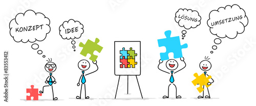 Strichmännchen Puzzle Sprechblase