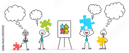 Strichmännchen Puzzle Sprechblase