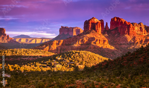 Tableau sur toile Cathedral Rock sunset