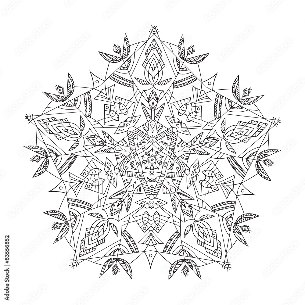 Hand drawing zentangle mandala element