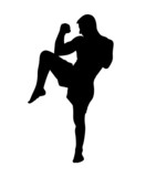 Kickboxer silhouette