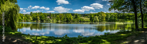 Beautiful pond panoramatic photo
