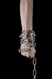 Hands tied chain, kidnapping, dependence, loneliness, social
