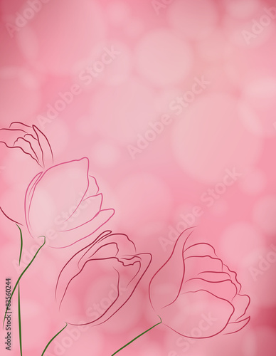 Colored Tulips on Bubbles